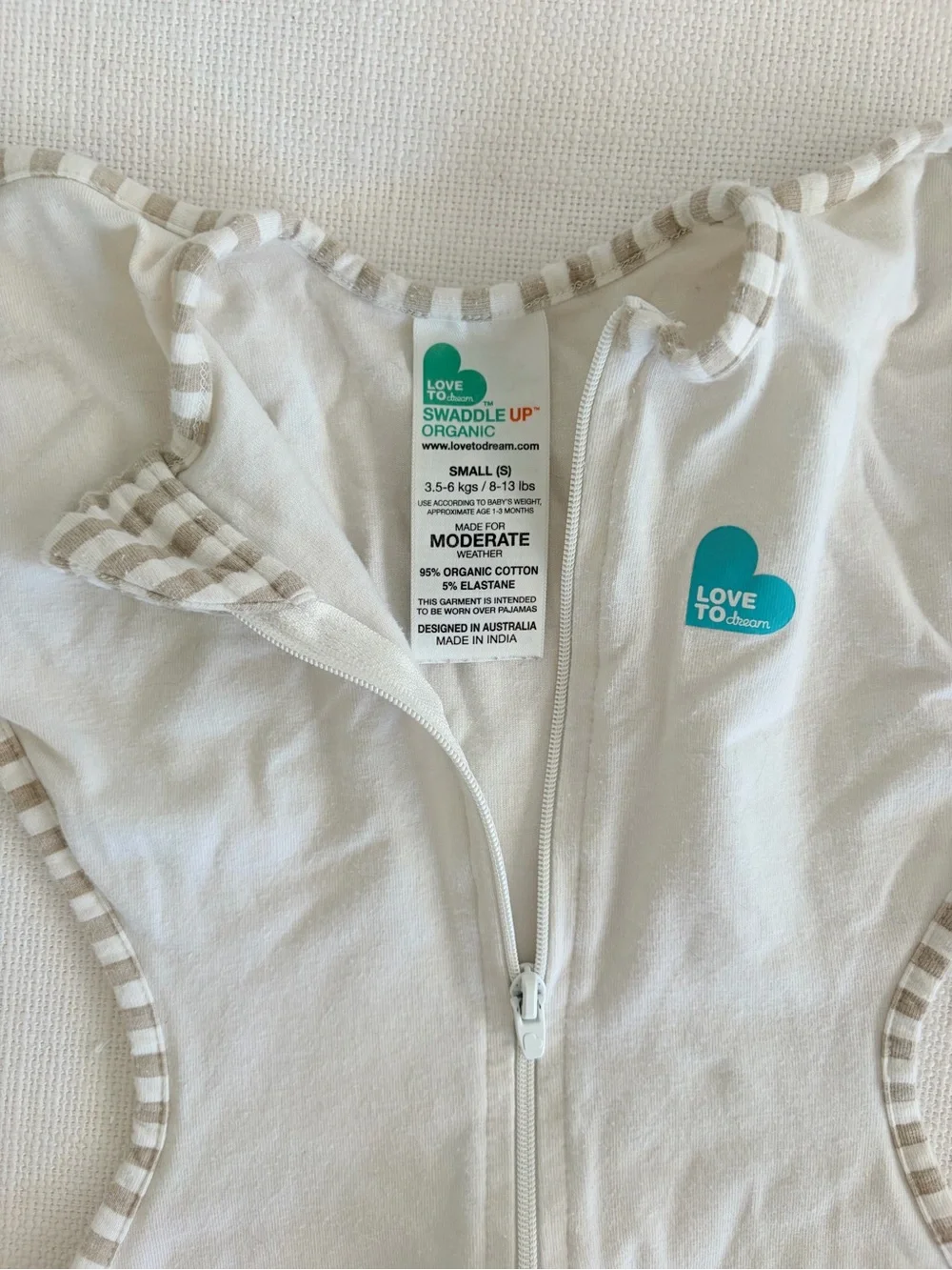 Love To Dream Swaddle UP Adaptive Original Swaddle Wrap - White- Small